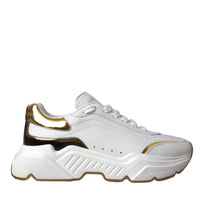 Dolce & Gabbana White Gold DAYMASTER Leather Sneakers Shoes