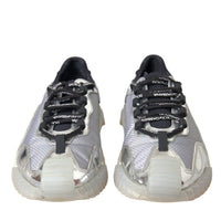 Dolce & Gabbana Silver Black Nylon NS1 Low Top Sneakers Men Shoes