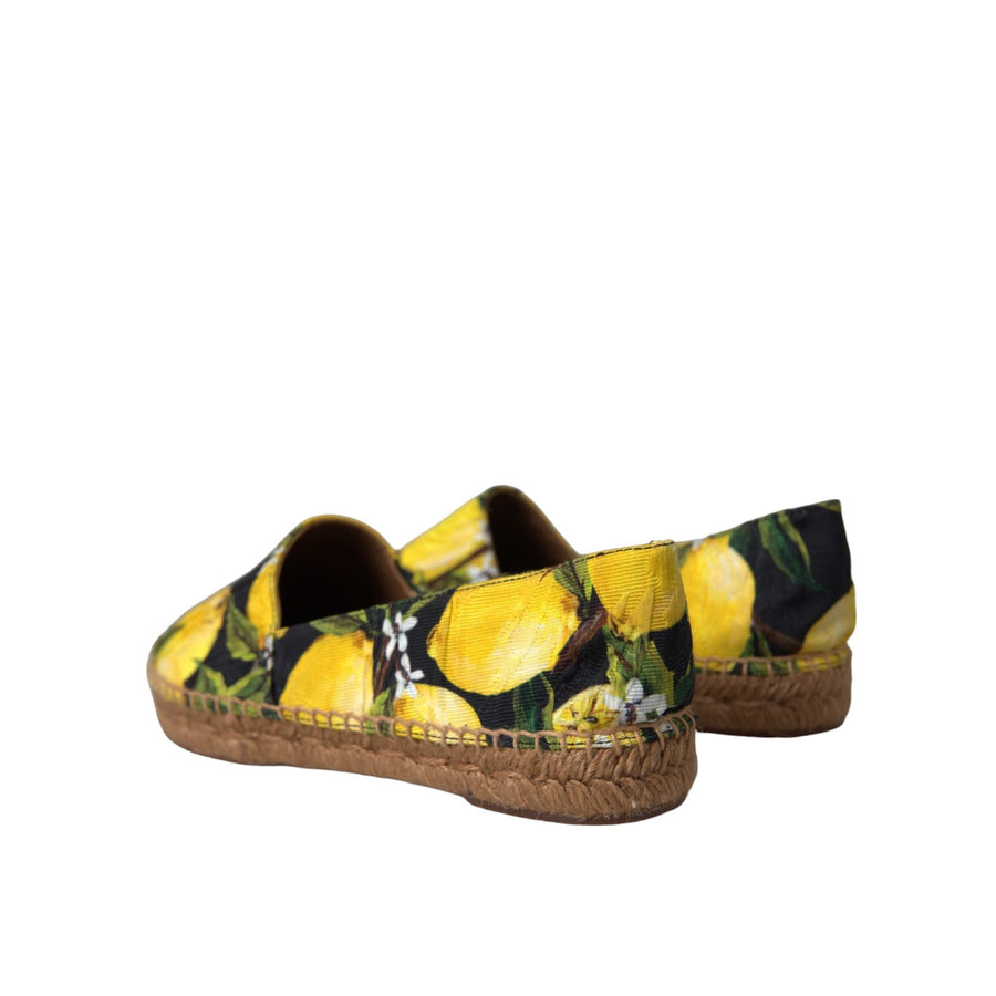 Dolce & Gabbana Multicolor Lemon Slip On Espadrilles Shoes