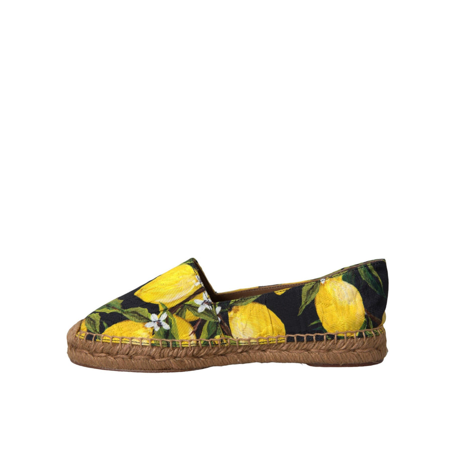 Dolce & Gabbana Multicolor Lemon Slip On Espadrilles Shoes