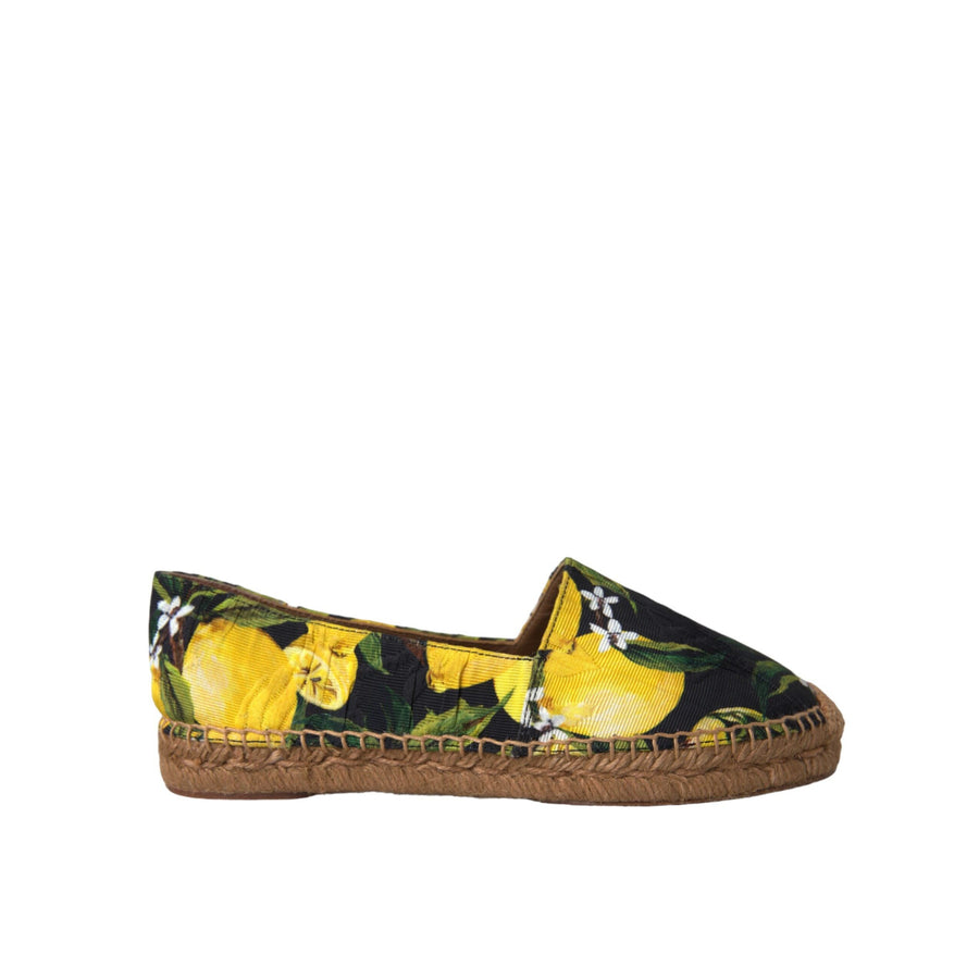 Dolce & Gabbana Multicolor Lemon Slip On Espadrilles Shoes