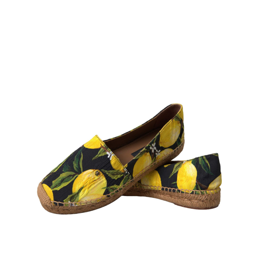 Dolce & Gabbana Multicolor Lemon Slip On Espadrilles Shoes