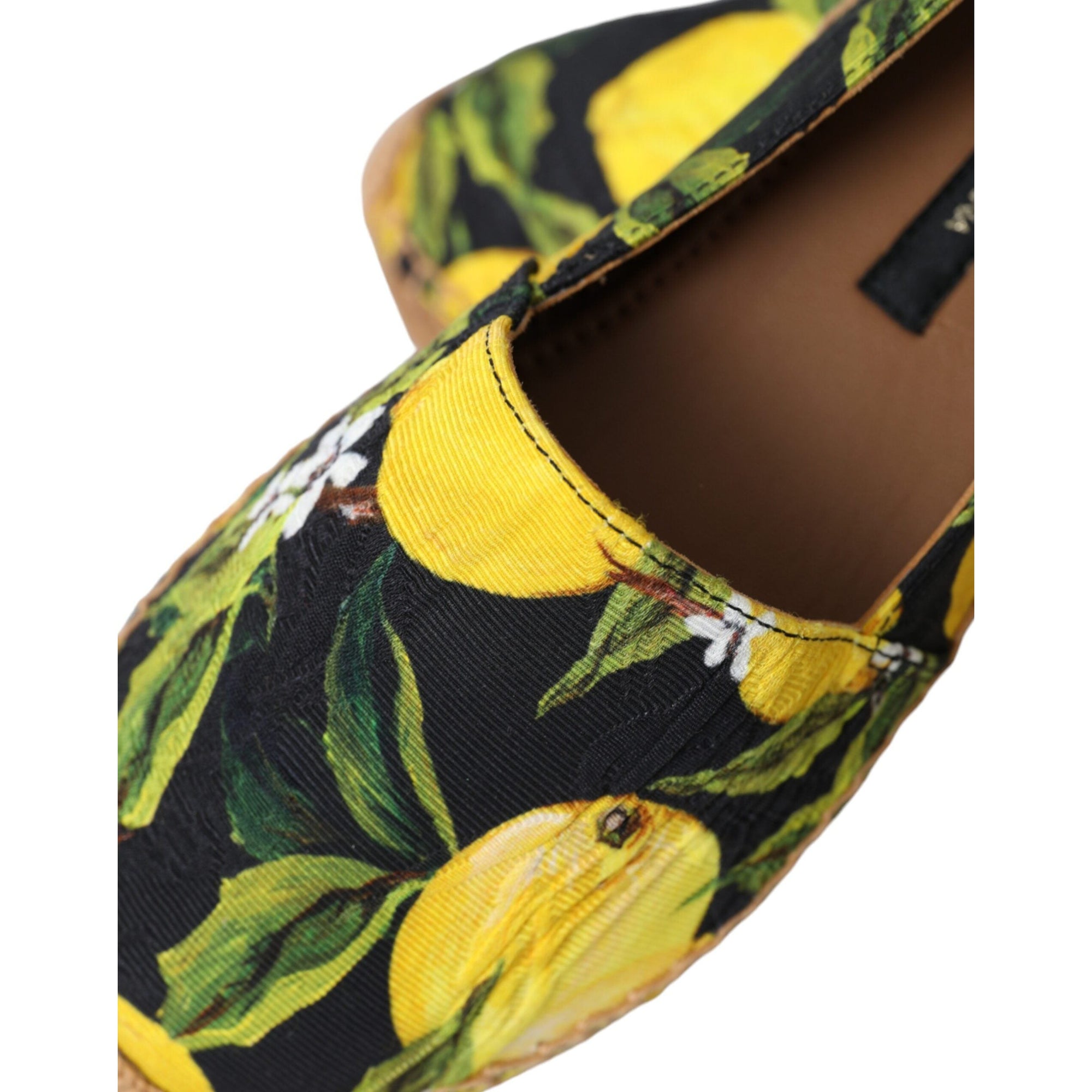 Dolce &amp; Gabbana Multicolor Lemon Slip On Espadrilles Shoes