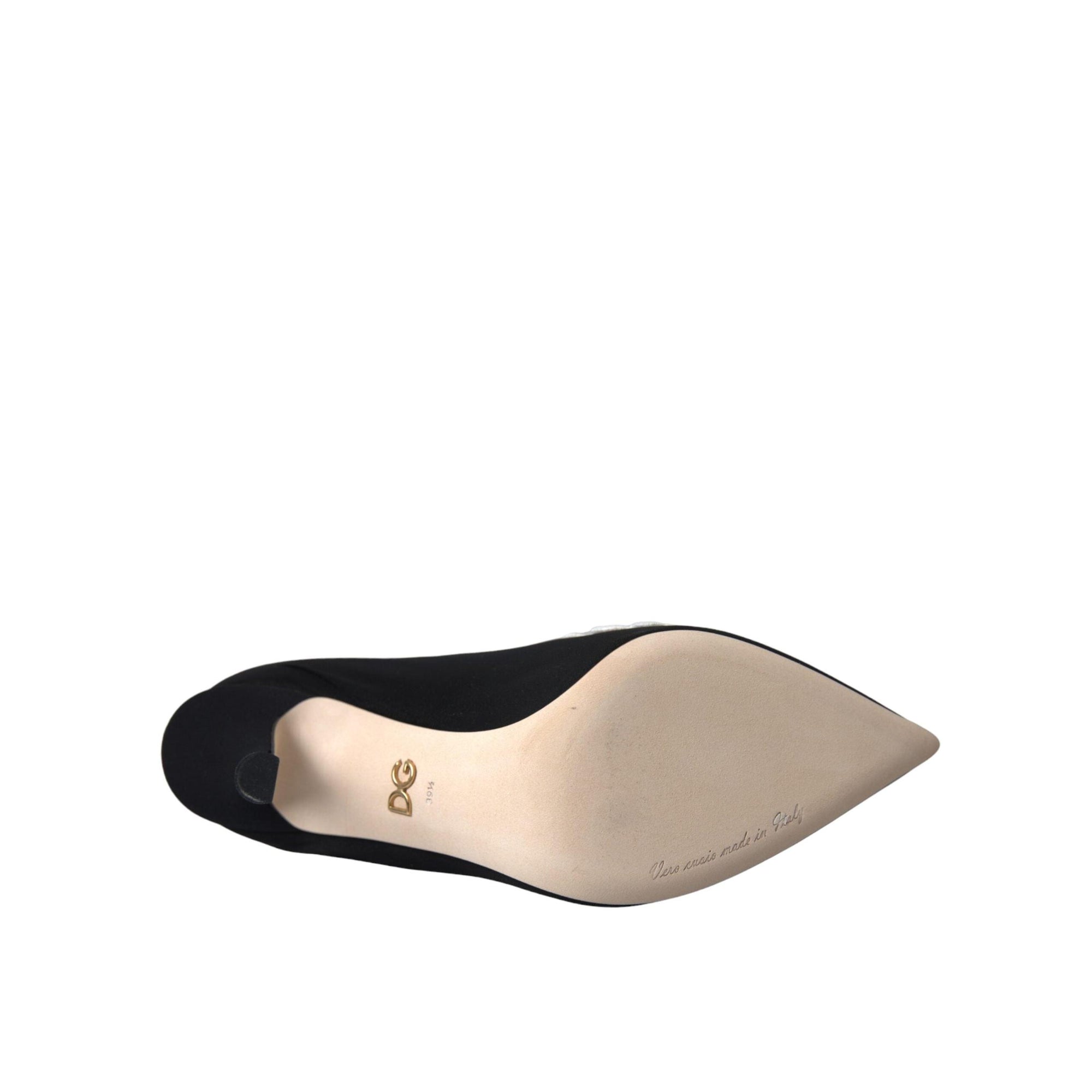 Dolce &amp; Gabbana Black White Embroidery Slip On Boots Shoes