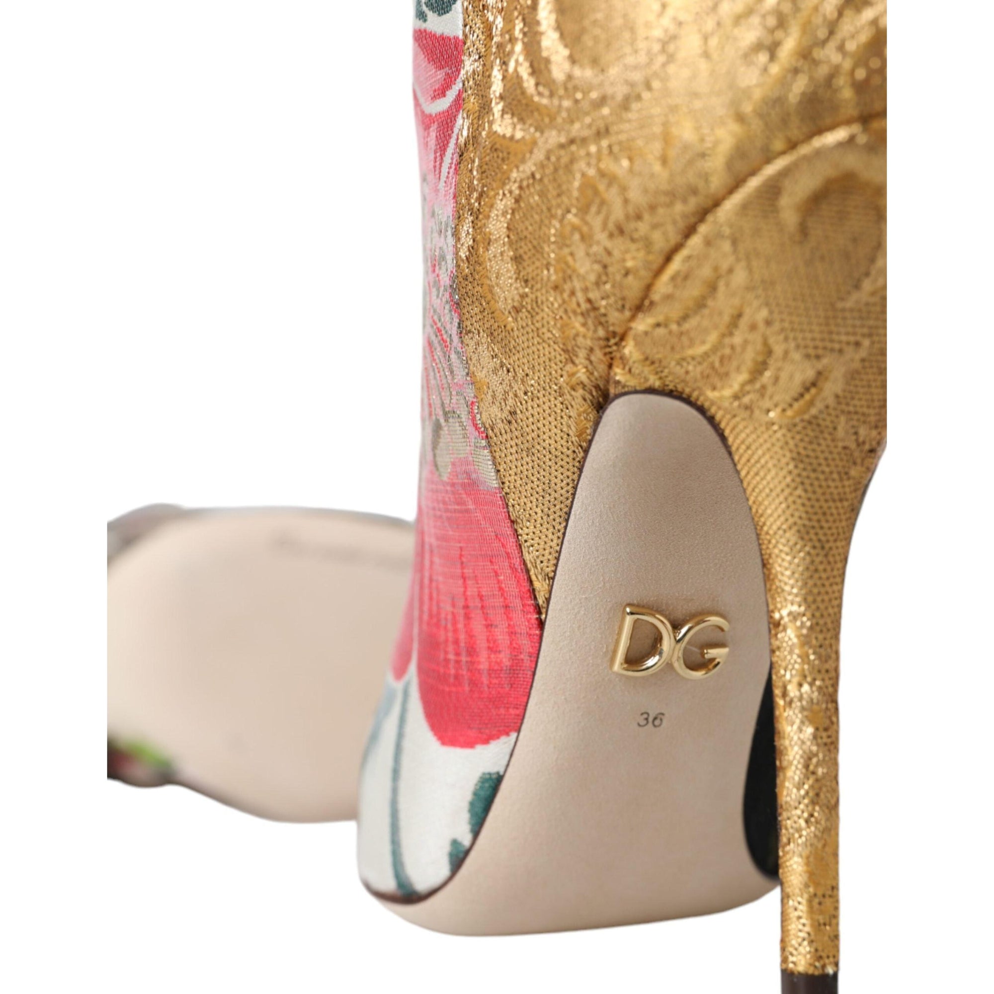 Dolce &amp; Gabbana Multicolor Patchwork Print Heeled Boots Shoes