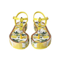 Dolce & Gabbana Yellow Lemon Beachwear Flats Sandals Shoes