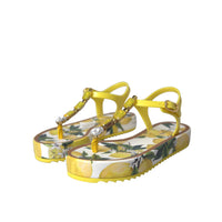 Dolce & Gabbana Yellow Lemon Beachwear Flats Sandals Shoes