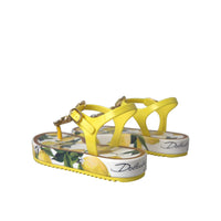 Dolce & Gabbana Yellow Lemon Beachwear Flats Sandals Shoes