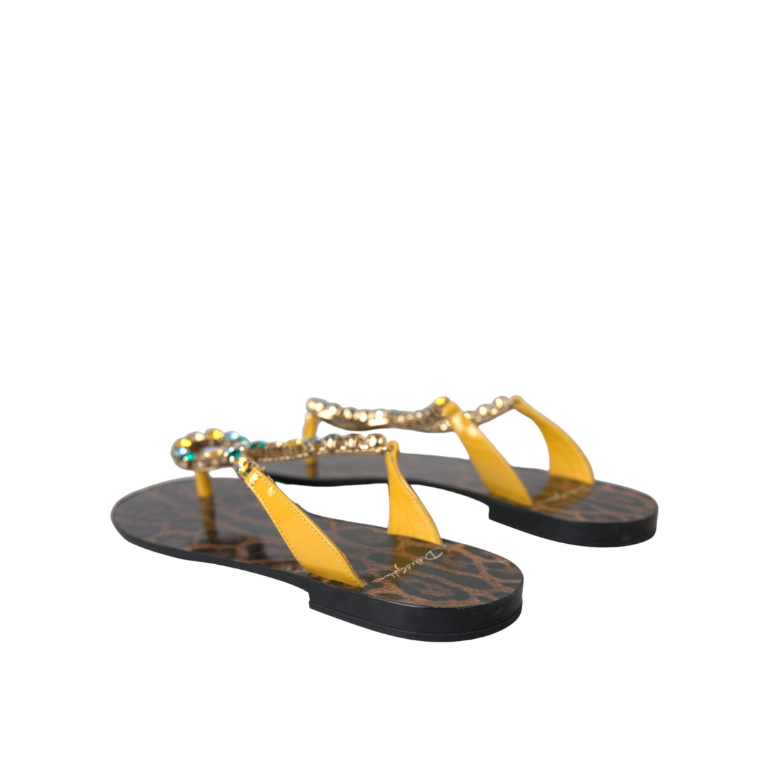 Dolce & Gabbana Multicolor Crystal Sandals Flip Flops Shoes