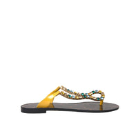 Dolce & Gabbana Multicolor Crystal Sandals Flip Flops Shoes