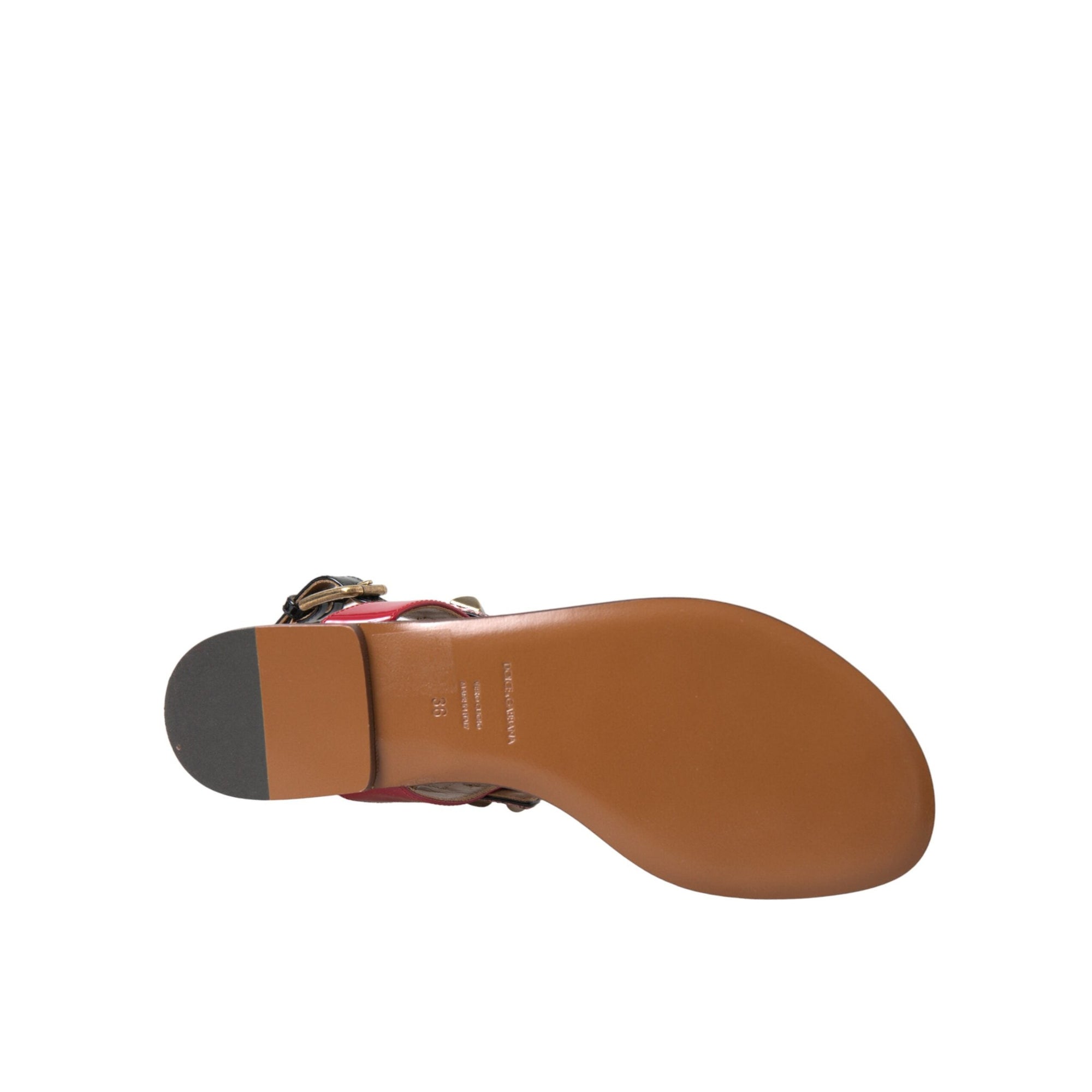 Dolce &amp; Gabbana Multicolor Crystal Sandals Flip Flops Shoes