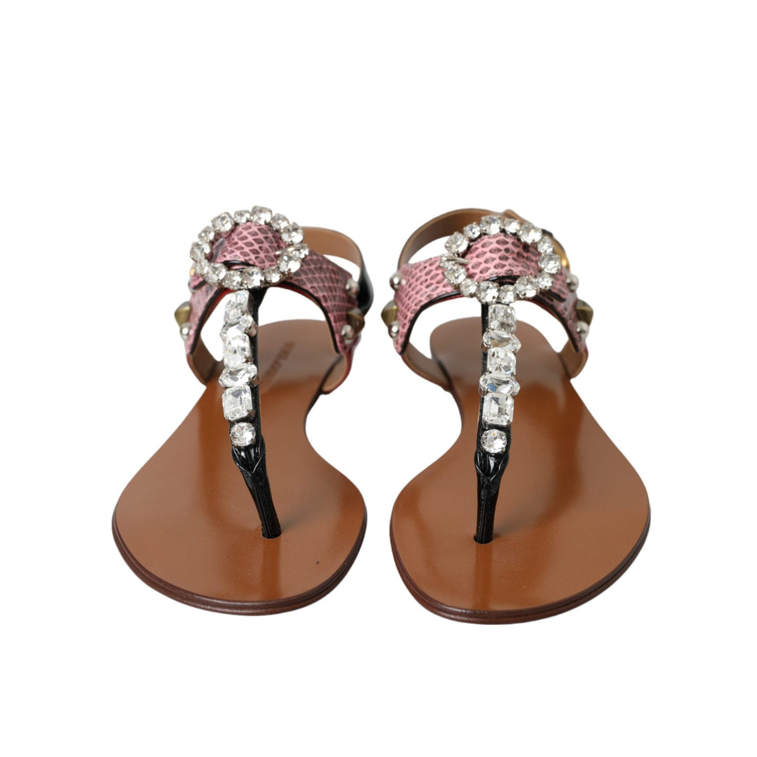 Dolce & Gabbana Multicolor Crystal Sandals Flip Flops Shoes