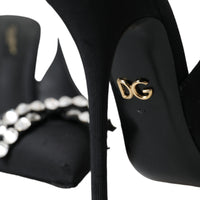 Dolce & Gabbana Black Crystal Embellished Slingback Shoes