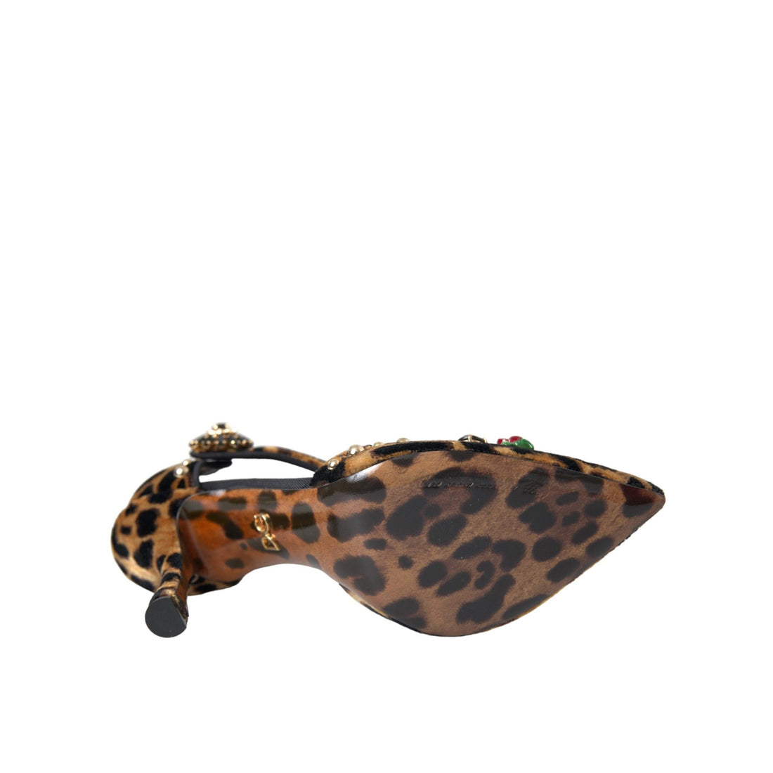 Dolce & Gabbana Brown Leopard Floral Crystal Mary Janes Pumps Shoes