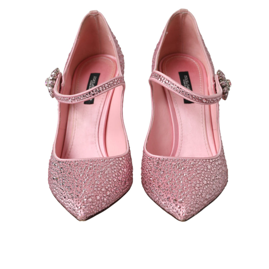 Dolce & Gabbana Pink Strass Crystal Heels Pumps Shoes