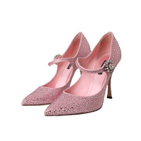 Dolce & Gabbana Pink Strass Crystal Heels Pumps Shoes