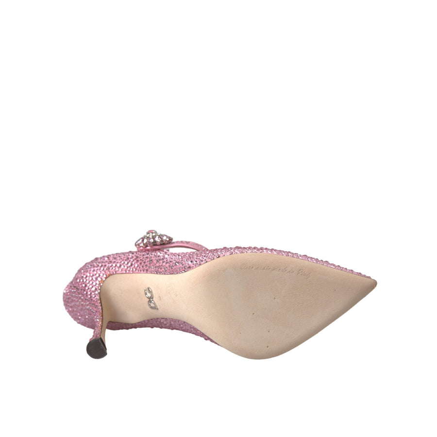 Dolce & Gabbana Pink Strass Crystal Heels Pumps Shoes