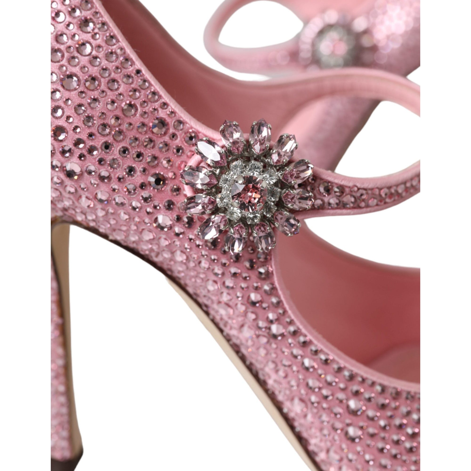 Dolce &amp; Gabbana Pink Strass Crystal Heels Pumps Shoes