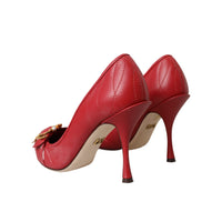 Dolce & Gabbana Red Devotion Leather Heels Pumps Shoes