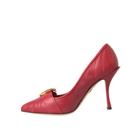 Dolce & Gabbana Red Devotion Leather Heels Pumps Shoes