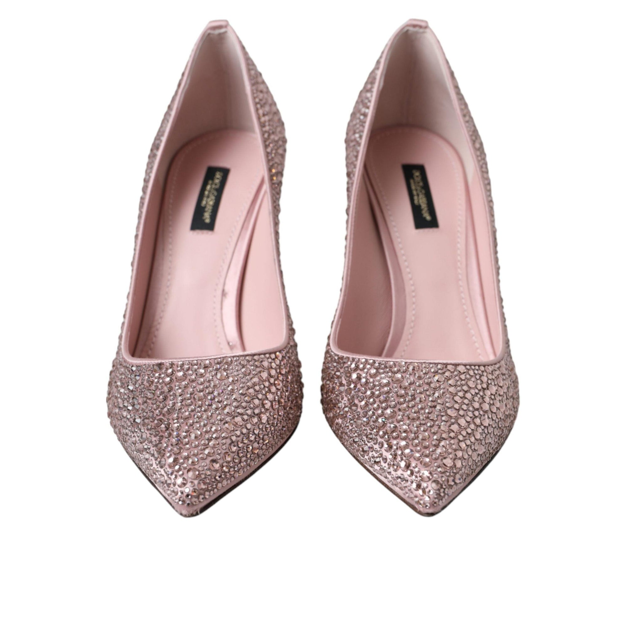 Dolce &amp; Gabbana Pink Strass Crystal Heels Pumps Shoes