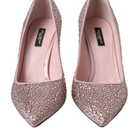 Dolce & Gabbana Pink Strass Crystal Heels Pumps Shoes