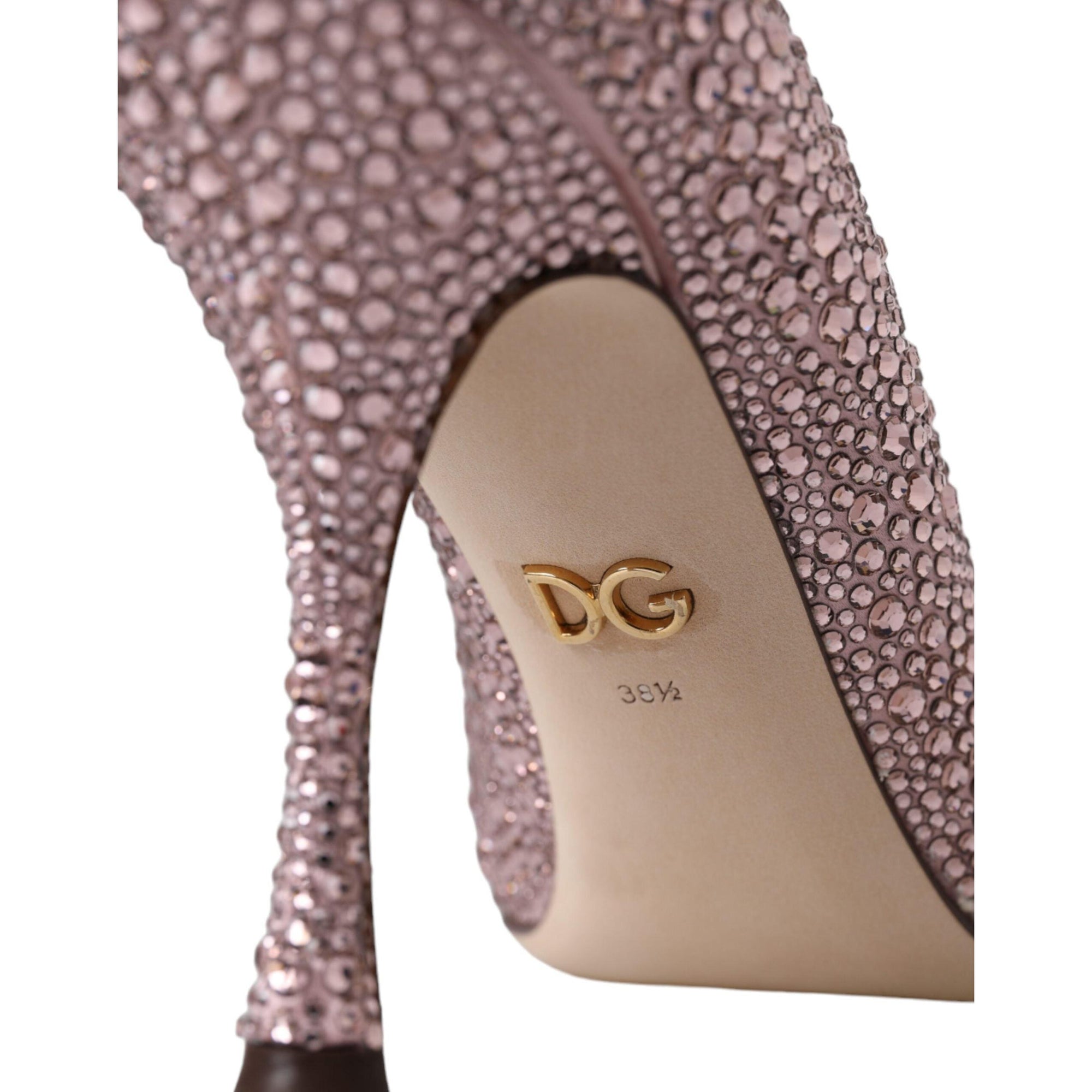 Dolce &amp; Gabbana Pink Strass Crystal Heels Pumps Shoes