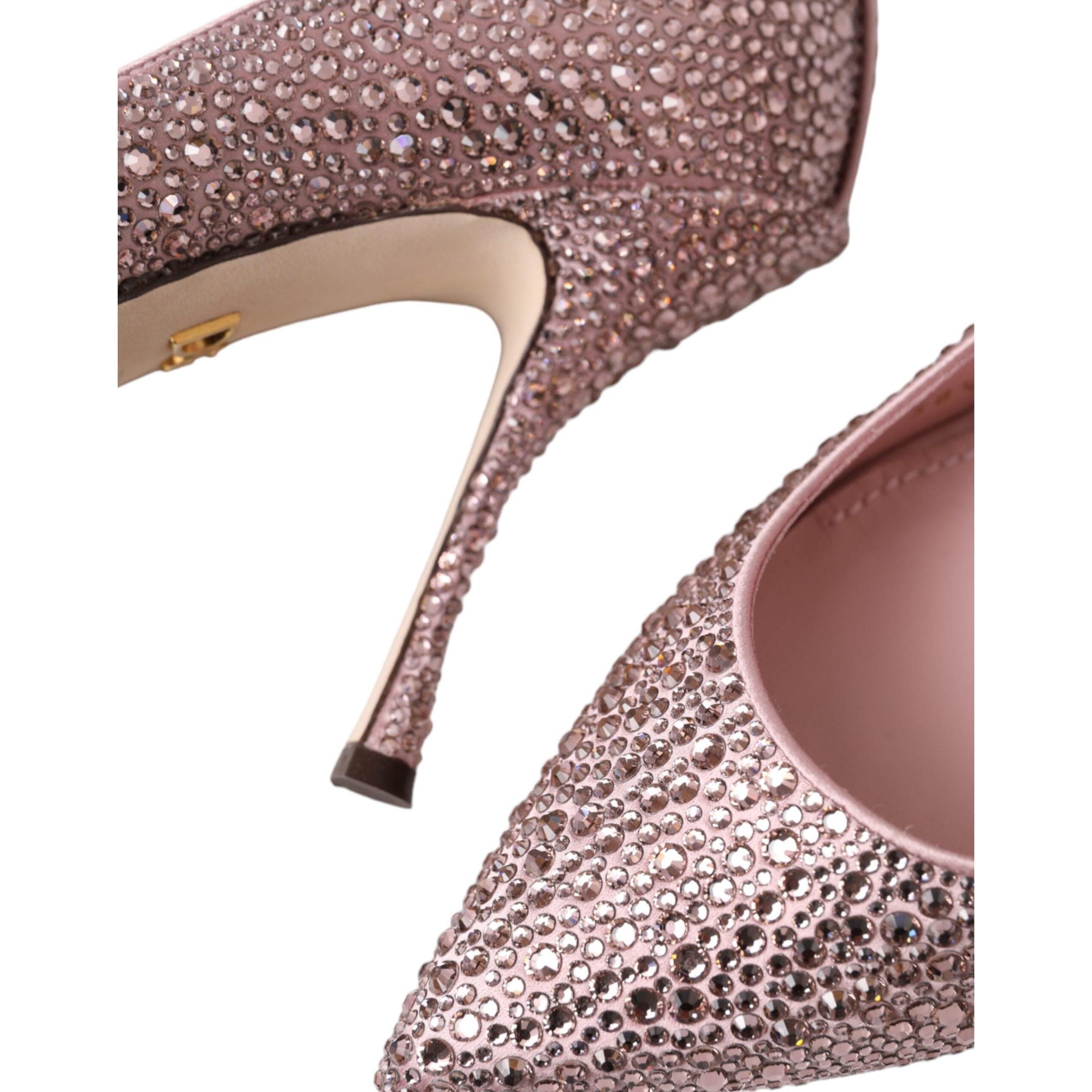 Dolce &amp; Gabbana Pink Strass Crystal Heels Pumps Shoes