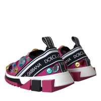 Dolce & Gabbana Pink Sorrento Crystals Sneakers Shoes