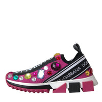 Dolce & Gabbana Pink Sorrento Crystals Sneakers Shoes