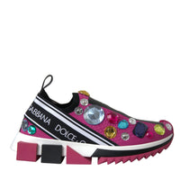 Dolce & Gabbana Pink Sorrento Crystals Sneakers Shoes