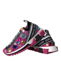 Dolce & Gabbana Pink Sorrento Crystals Sneakers Shoes