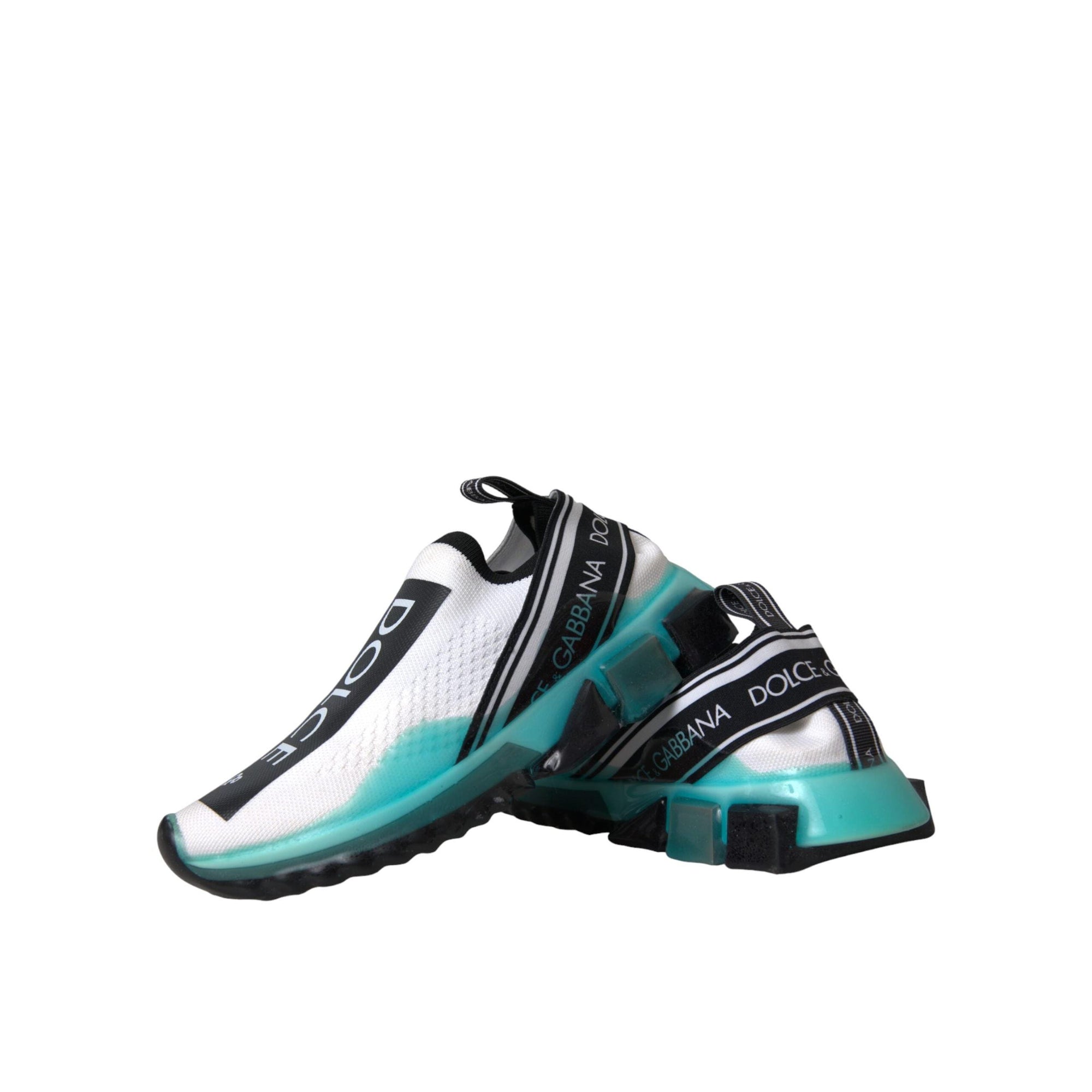 Dolce &amp; Gabbana Black White Blue Slip On Sorrento Sneakers Shoes