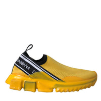 Dolce & Gabbana Yellow Sorrento Slip On Sneakers Women Shoes