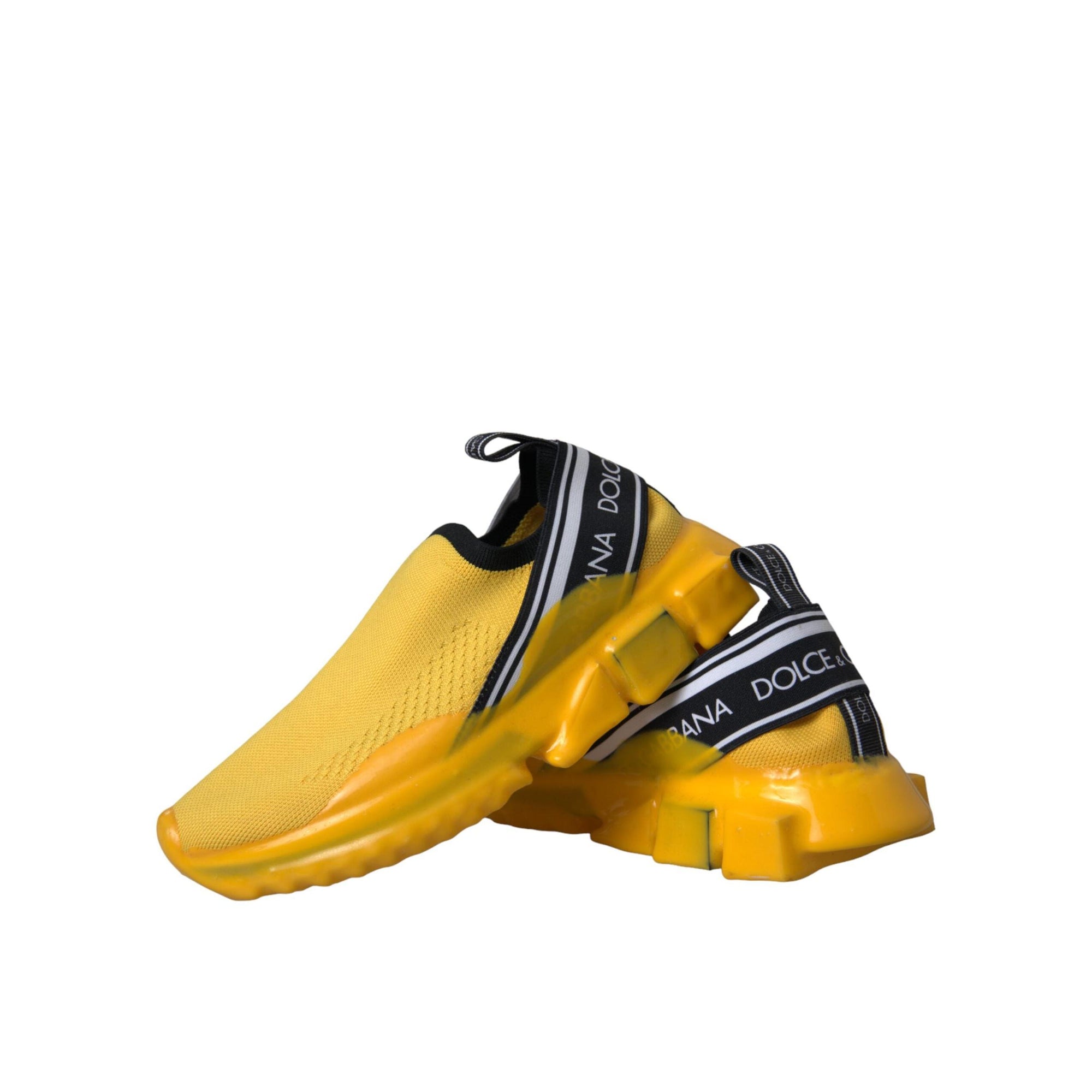 Dolce &amp; Gabbana Yellow Sorrento Slip On Sneakers Women Shoes