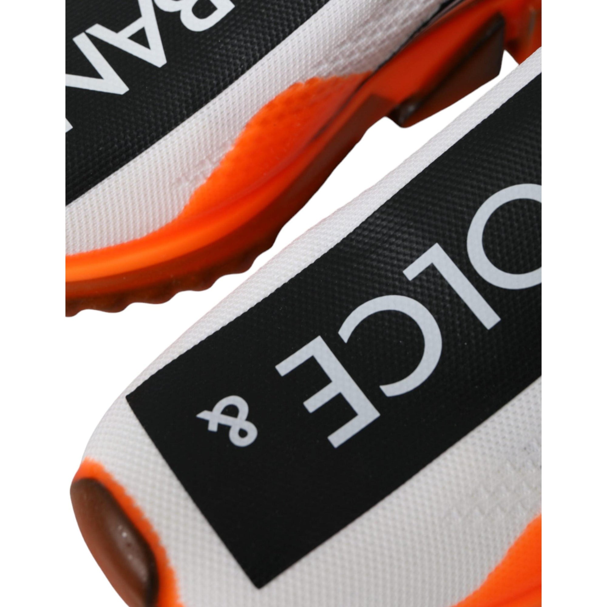 Dolce &amp; Gabbana Black White Orange Slip On Sorrento Sneakers Shoes