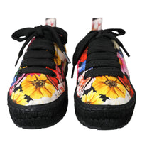 Dolce & Gabbana Multicolor Canvas Floral Espadrilles Sneakers Shoes