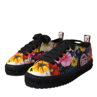 Dolce & Gabbana Multicolor Canvas Floral Espadrilles Sneakers Shoes