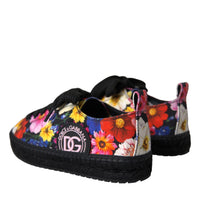 Dolce & Gabbana Multicolor Canvas Floral Espadrilles Sneakers Shoes