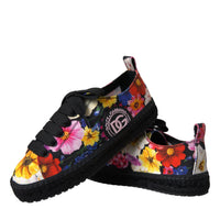 Dolce & Gabbana Multicolor Canvas Floral Espadrilles Sneakers Shoes