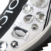 Dolce & Gabbana White Sorrento Crystals Sneakers Shoes