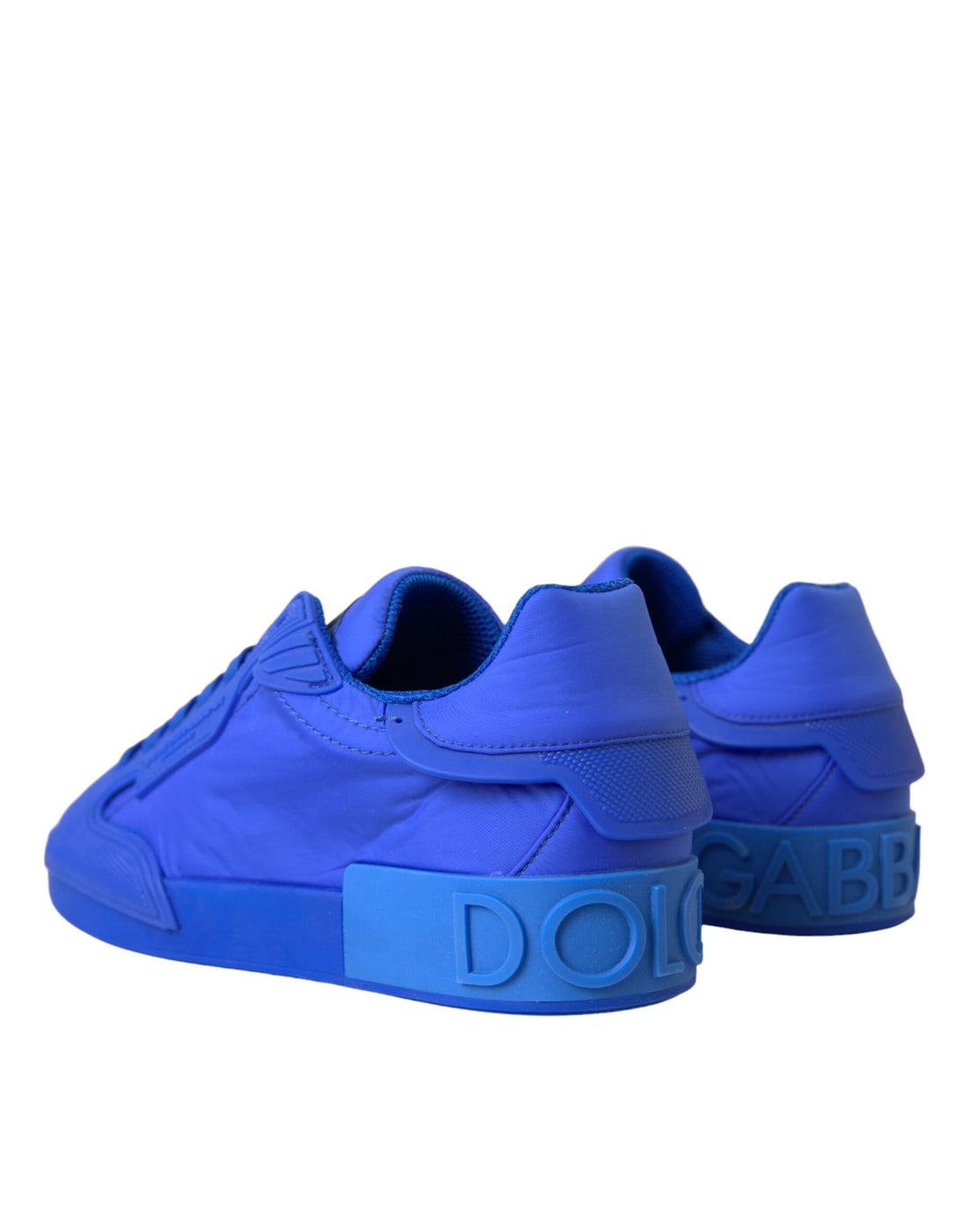 Dolce & Gabbana Blue Leather Fabric Low Top Sneakers Shoes