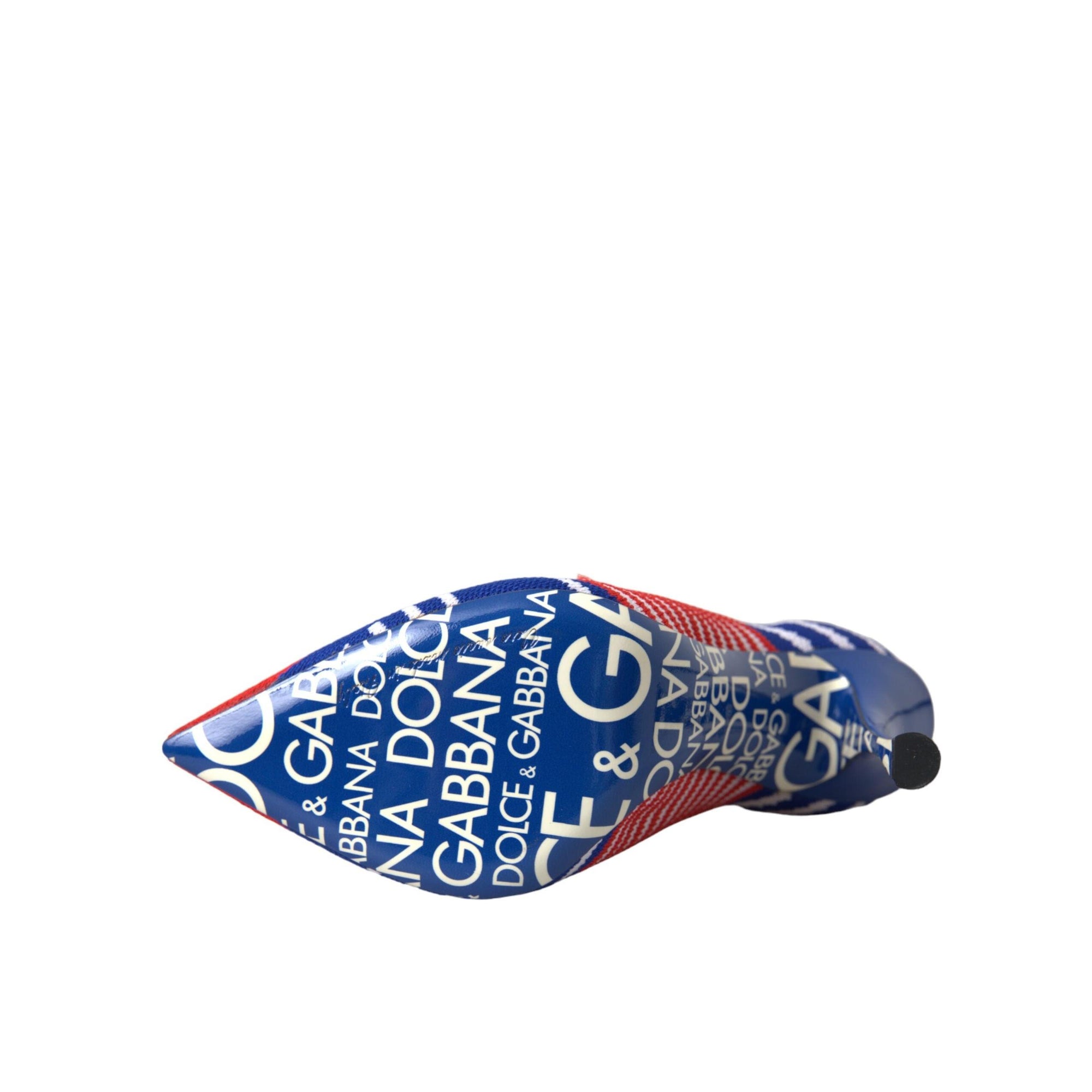 Dolce &amp; Gabbana Red Blue Stretch Sock Style Short Boots Logo Shoes