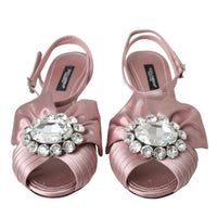 Dolce & Gabbana Pink Keira Crystal Heels Sandals Shoes