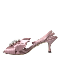 Dolce & Gabbana Pink Keira Crystal Heels Sandals Shoes