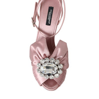 Dolce & Gabbana Pink Keira Crystal Heels Sandals Shoes