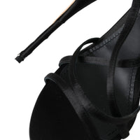 Dolce & Gabbana Black Keira Satin Heels Sandals Shoes