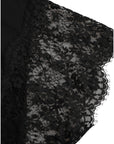Dolce & Gabbana Black Sacred Heart Print Cotton Lace T-shirt