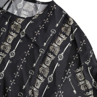 Dolce & Gabbana Black Key Castle Print Silk Blouse T-shirt