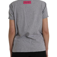 Dolce & Gabbana Gray Cotton L'Amore E'Bellezza Top T-shirt